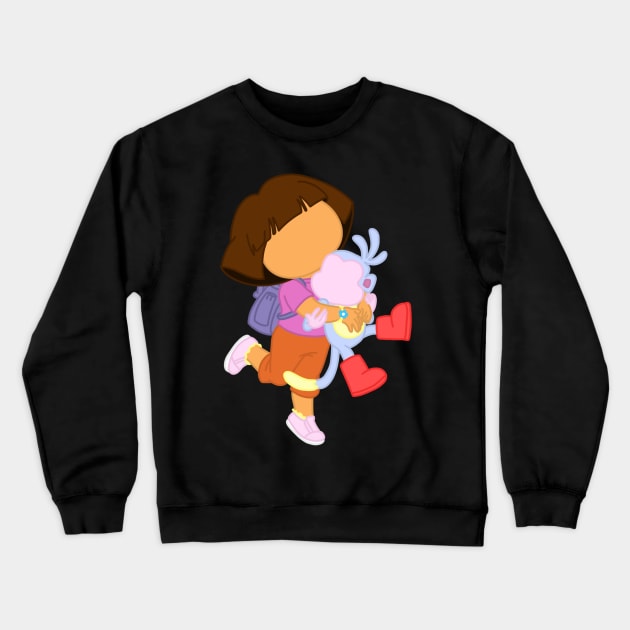 A explorer and monkey Crewneck Sweatshirt by VinylPatch